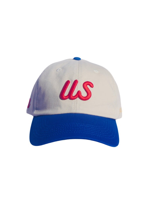Relaxed “US” Hat (Cream, Blue & Red)