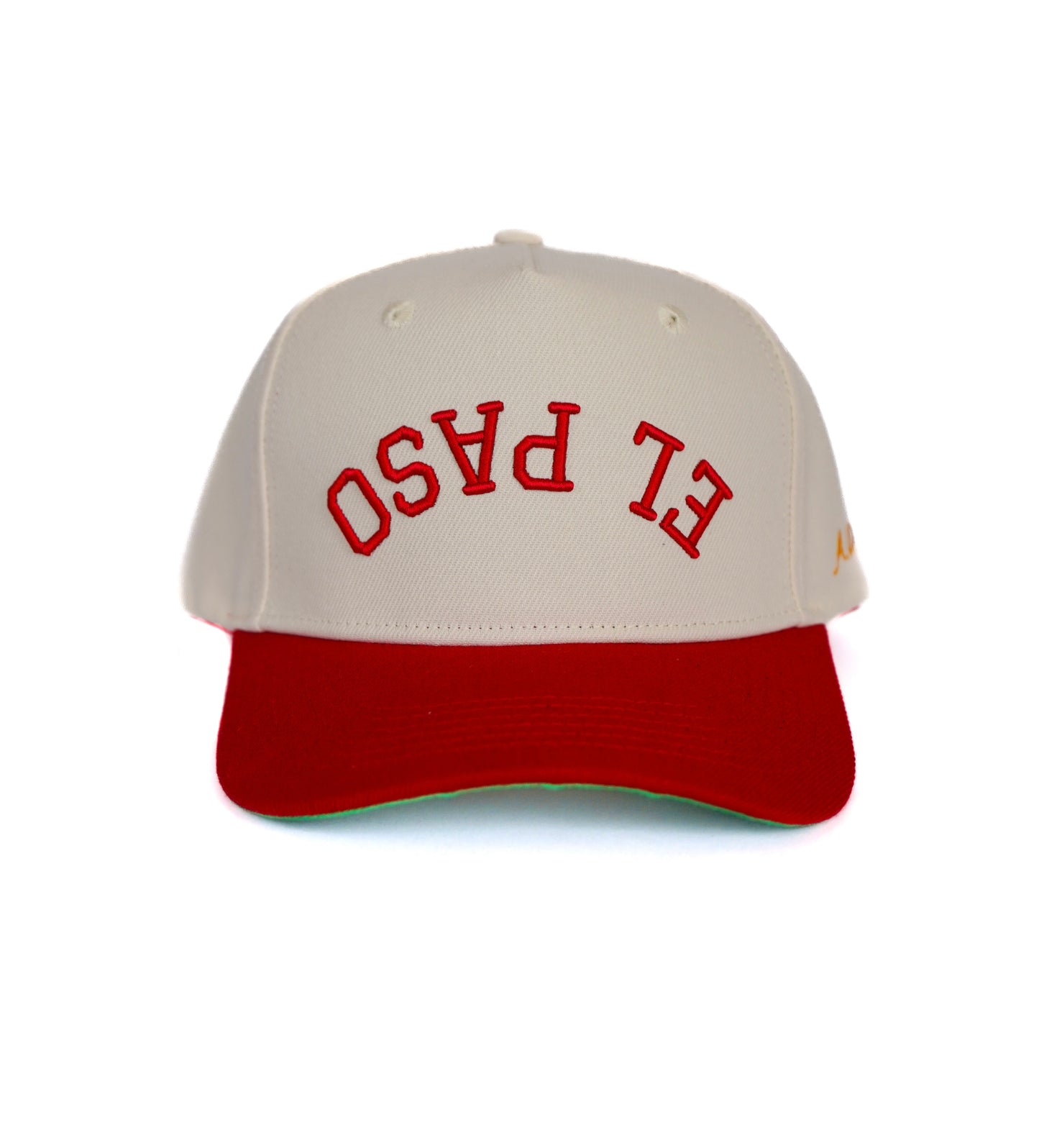 El Paso Hat (Stone White, Red Brim & Green Bottom)